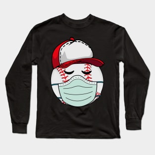 Baseball Wearing Mask Face Anti Virus 2020 Long Sleeve T-Shirt